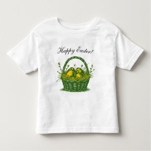 Korb mit Ostereiern   Frohe Ostern Kleinkind T-shirt