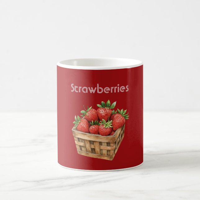 Korb mit roten Erdbeeren Kaffeetasse (Mittel)
