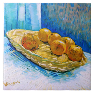 Korb mit Six Orangen Van Gogh Fine Art Fliese