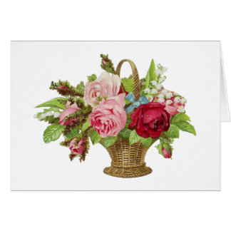 Korb mit Vintage-Rosenblumen