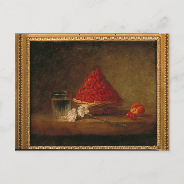 Korb mit Walderdbeeren, c.1761 Postkarte (Vorderseite)