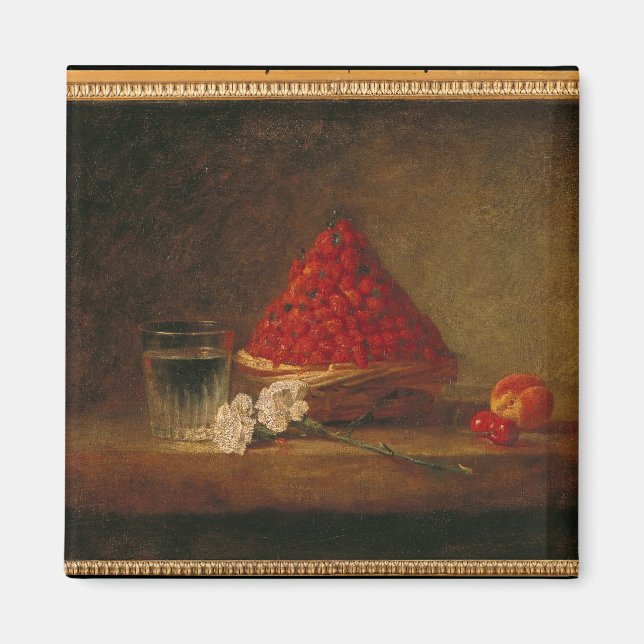 Korb mit Wilden Erdbeeren, c.1761 Magnet (Vorne)