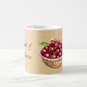 Korb Schale Kirschen Kaffeetasse