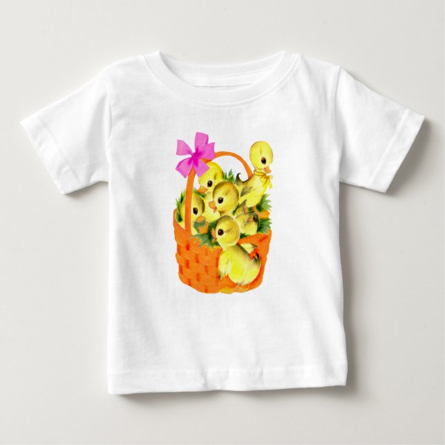 Körbchen mit Baby Chicks Baby T-shirt (Vorderseite)