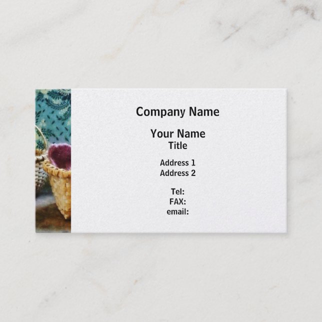 Körbchen mit Knittern - Platinschliff Visitenkarte (Vorderseite)