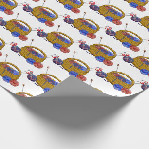 Körbe aus Garngarn, Nadeln, Kroketten-Körbe Geschenkpapier