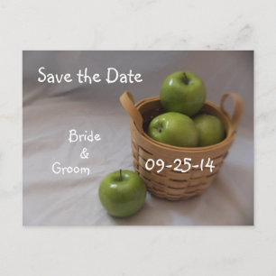 Körbe grüner Apple-Hochzeitkarten Ankündigungspostkarte