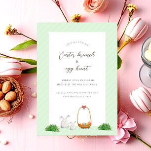 Körbe mit Eiern und Wasserfarben Kunst Feiertagskarte