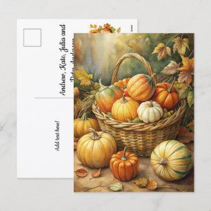 Körbe mit Pumpkins Willkommen Fall Feiertagspostkarte