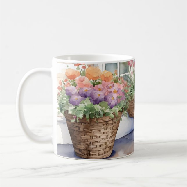 Körbe von Blume Kaffeetasse (Links)