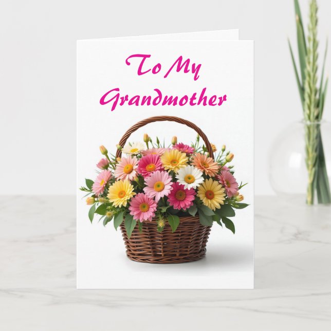 Körbe von Blume Muttertag Großmutter Feiertagskarte (Vorderseite)