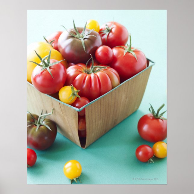 Körbe von Heirloom Tomaten Poster (Vorne)