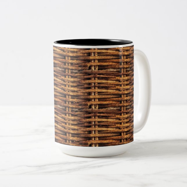 Korbmuster Zweifarbige Tasse (VorderseiteRechts)