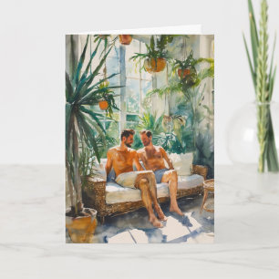 Korbsofa im Sonnenzimmer Umarmen Karte