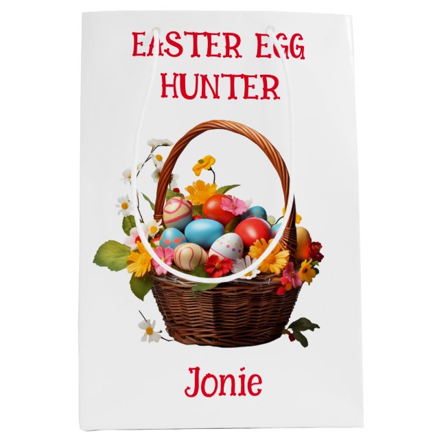 Korbweide Bunte Eier Ostereier Jagd Mittlere Geschenktüte (Vorderseite)