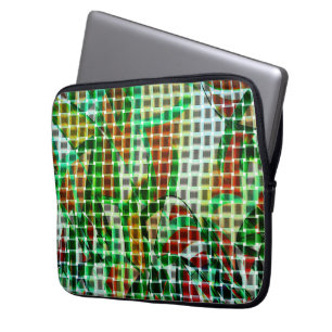 Korbweidekunst, grüne Bänder, Korallendetails Laptopschutzhülle