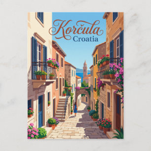 Korčula Altstadt Gasse Kroatien Postkarte
