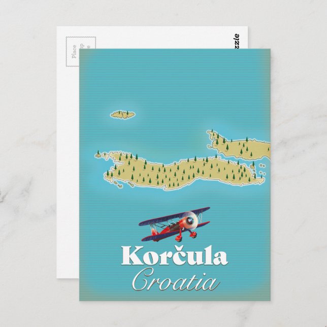 Korčula Kroatien Karte (Vorne/Hinten)