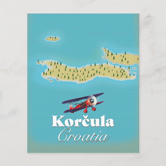 Korčula Kroatien Karte (Vorne)