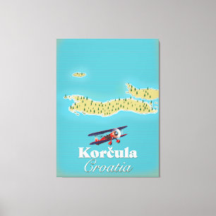 Korčula Kroatien Karte Leinwanddruck