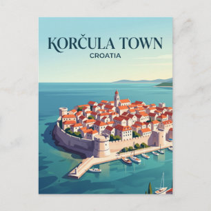 Korčula Town Kroatien Postkarte