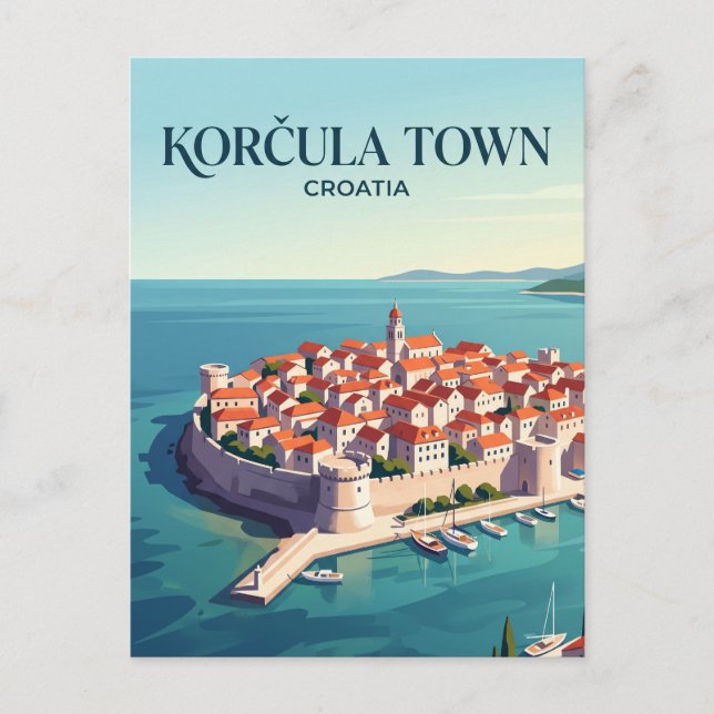 Korčula Town Kroatien Postkarte (Vorderseite)