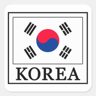 Korea-Aufkleber Quadratischer Aufkleber