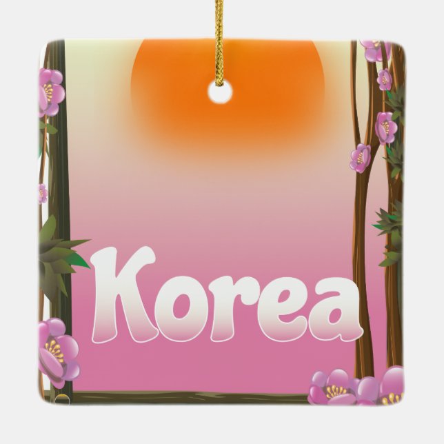 Korea Blume Reiseplakat Keramikornament (Rückseite)