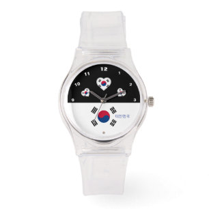 Korea Flag watch, Hearts, Südkorea /sports Armbanduhr