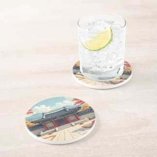 Korea ist ein alter königlicher Palast-Image-Unter Getränkeuntersetzer