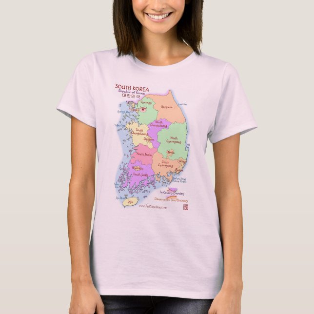 Korea-Karten-Damen-T-Shirt T-Shirt (Vorderseite)