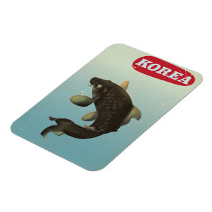 Korea Koi Vintages Reiseplakat Magnet