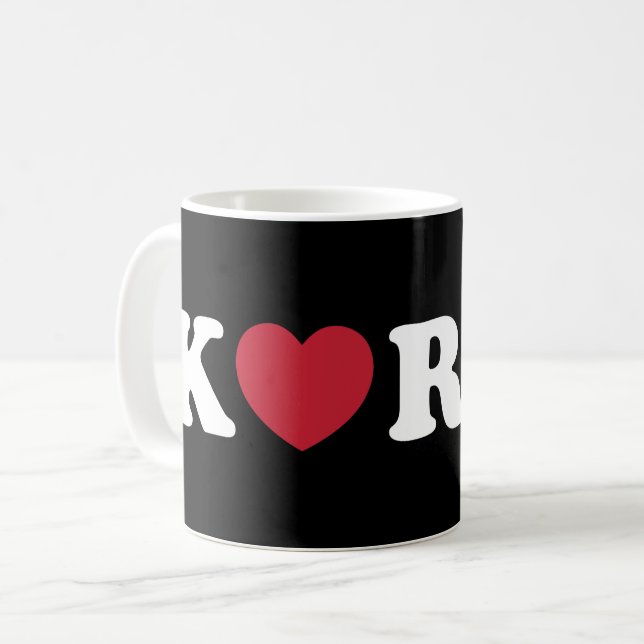 Korea Liebe Heart Coffee Tasse (Vorderseite Links)