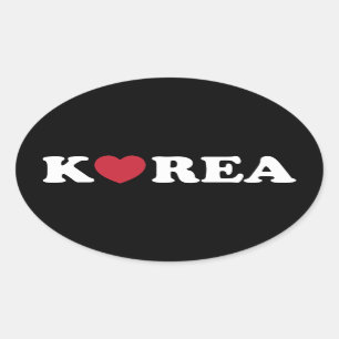 Korea Liebe Heart Oval Sticker