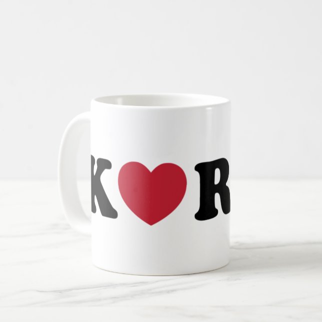 Korea Liebe Herz Kaffeetasse (Vorderseite Links)