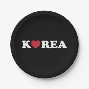 Korea Liebe Herz Pappteller