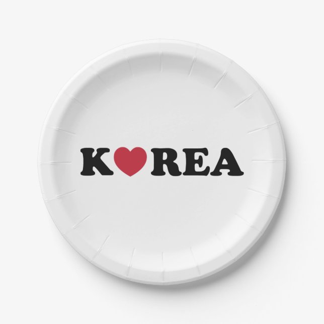 Korea Liebe Herz Pappteller (Vorderseite)