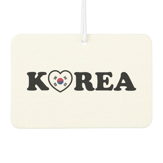 Korea Liebe Herzenflagge Autolufterfrischer (Vorderseite)