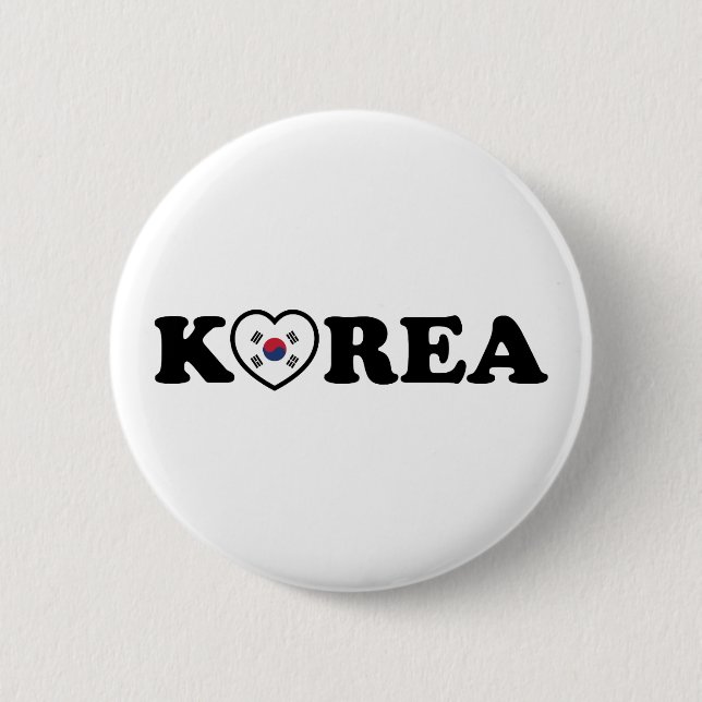 Korea Liebe Herzenflagge Button (Vorderseite)