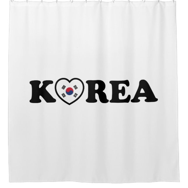 Korea Liebe Herzenflagge Duschvorhang (Vorderseite)
