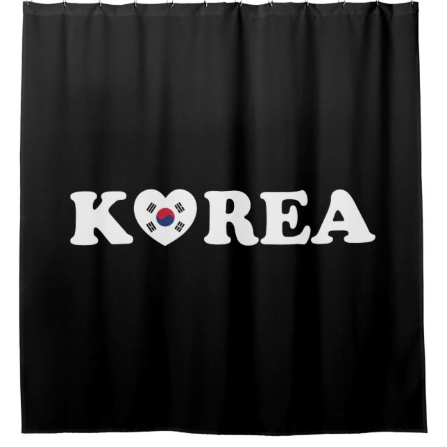 Korea Liebe Herzenflagge Duschvorhang (Vorderseite)
