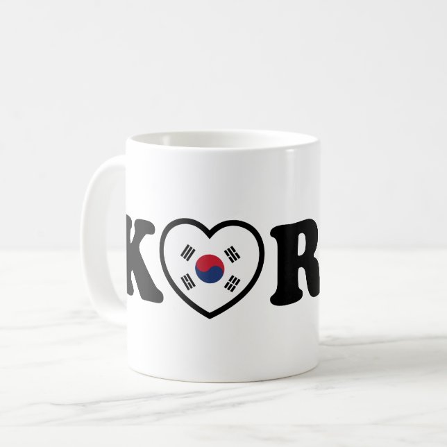Korea Liebe Herzenflagge Kaffeetasse (Vorderseite Links)