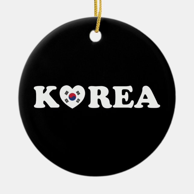 Korea Liebe Herzenflagge Keramik Ornament (Vorne)