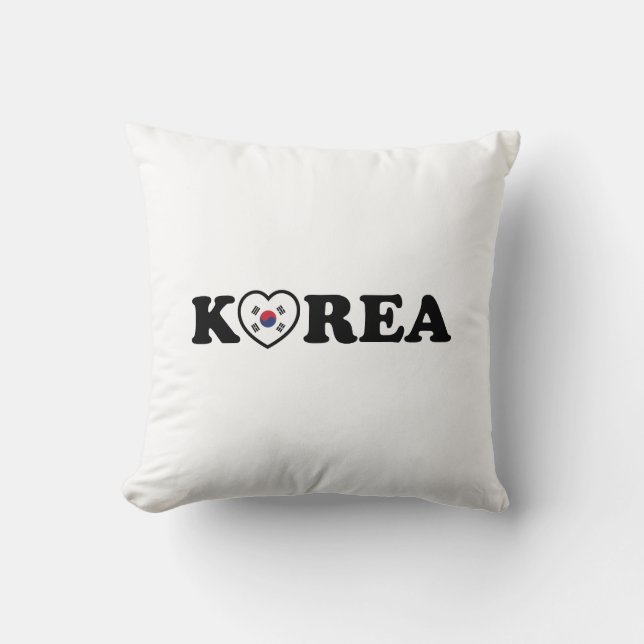 Korea Liebe Herzenflagge Kissen (Vorderseite)
