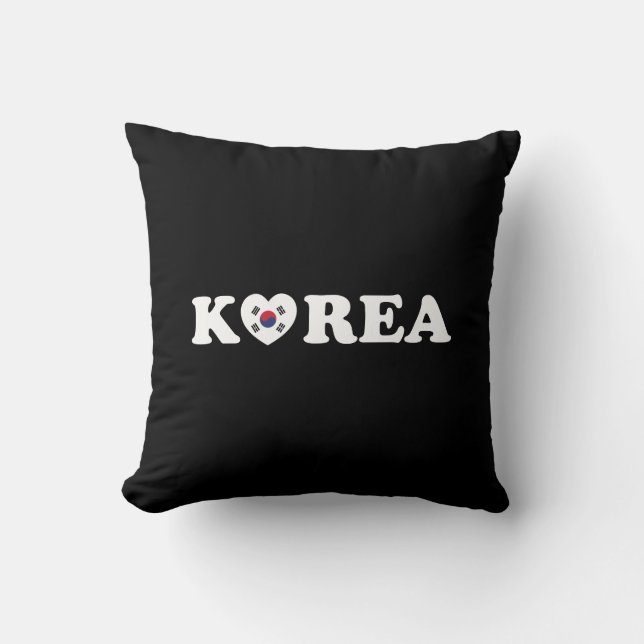 Korea Liebe Herzenflagge Kissen (Vorderseite)
