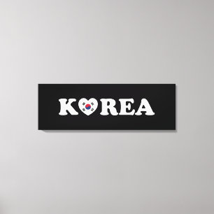Korea Liebe Herzenflagge Leinwanddruck