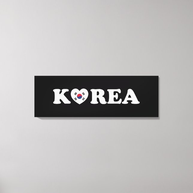 Korea Liebe Herzenflagge Leinwanddruck (Vorderseite)