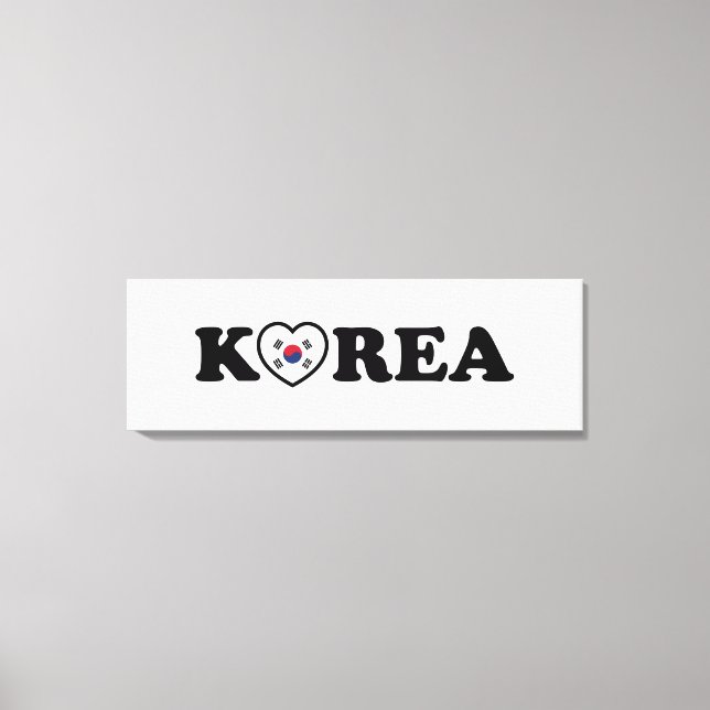 Korea Liebe Herzenflagge Leinwanddruck (Vorderseite)