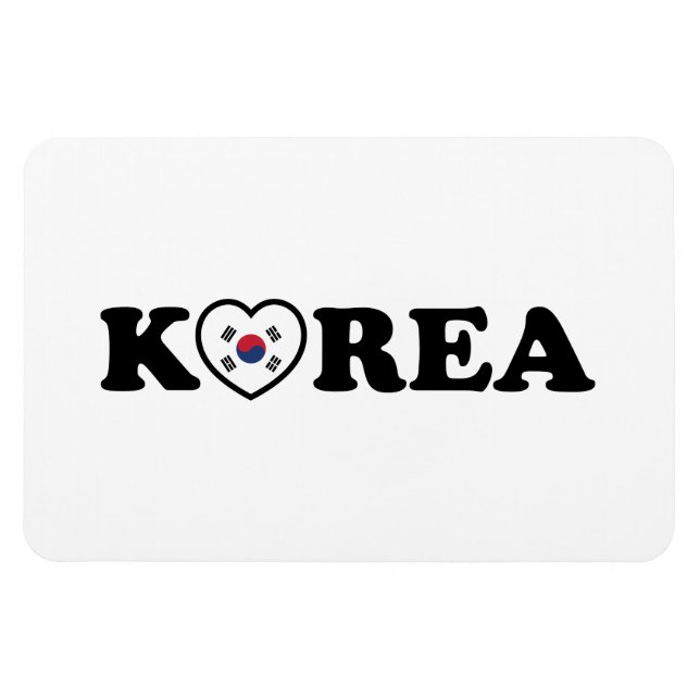 Korea Liebe Herzenflagge Magnet (Horizontal)