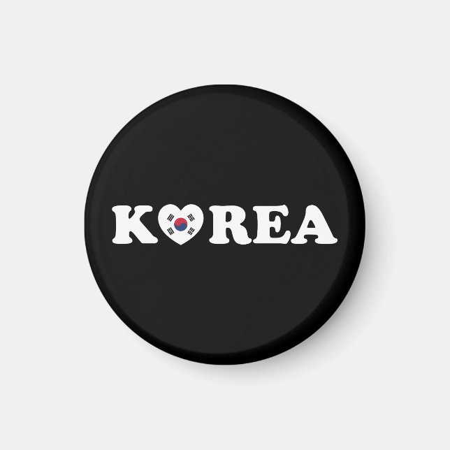Korea Liebe Herzenflagge Magnet (Vorne)
